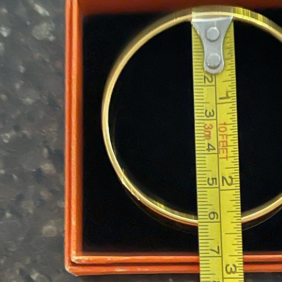 Hermes authentic Cloisonne Perfume Bottle Pattern Bangle Bracelet with Box red - Picture 7 of 13